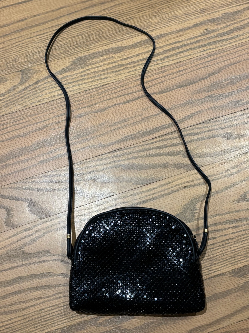 Whiting & Davis Black Crossbody Bag - Sleek Evening Shoulder Bag